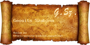 Geosits Szabina névjegykártya